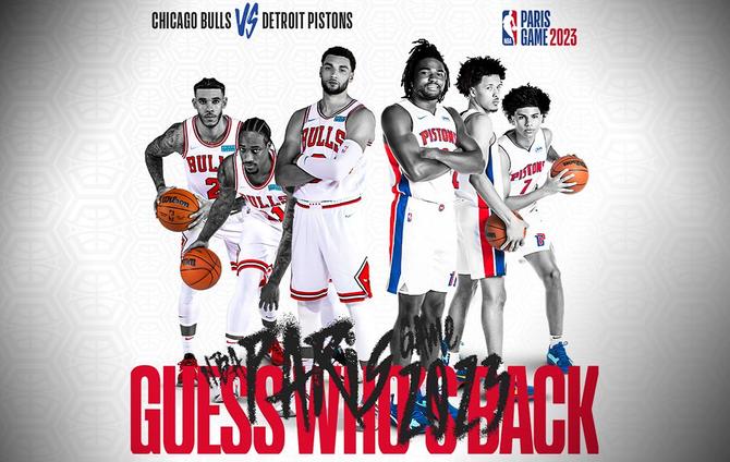 NBA paris game 2023 Chicago Bulls vs Detroit Pistons