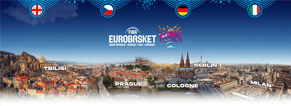 FIBA eurobasket ville d'accueil Tbilisi Prague Berlin Cologne Milan